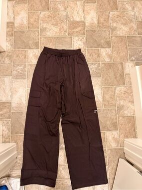 GYMSHARK brown Cargo Jogger Pants wide leg